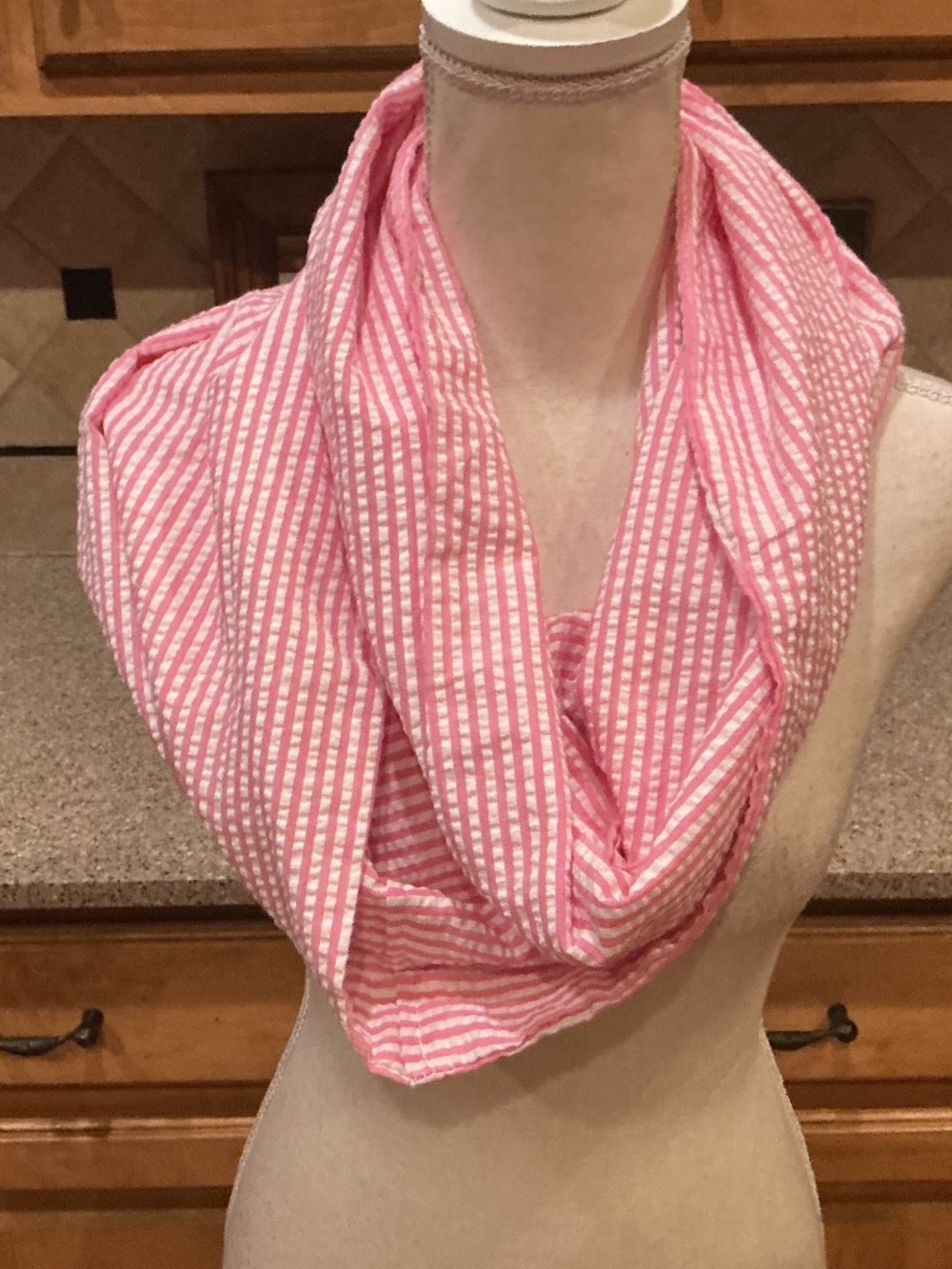 NWOT XL Gingham Infinity Scarf